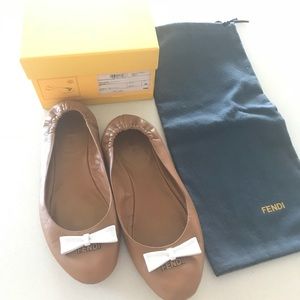 Fendi Nappa flats with original box and dust bag